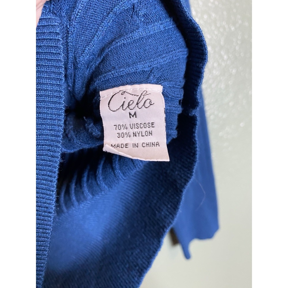 Cielo Sapphire Blue Light Weight  Sweater Women's Size Medium - Picture 4 of 4